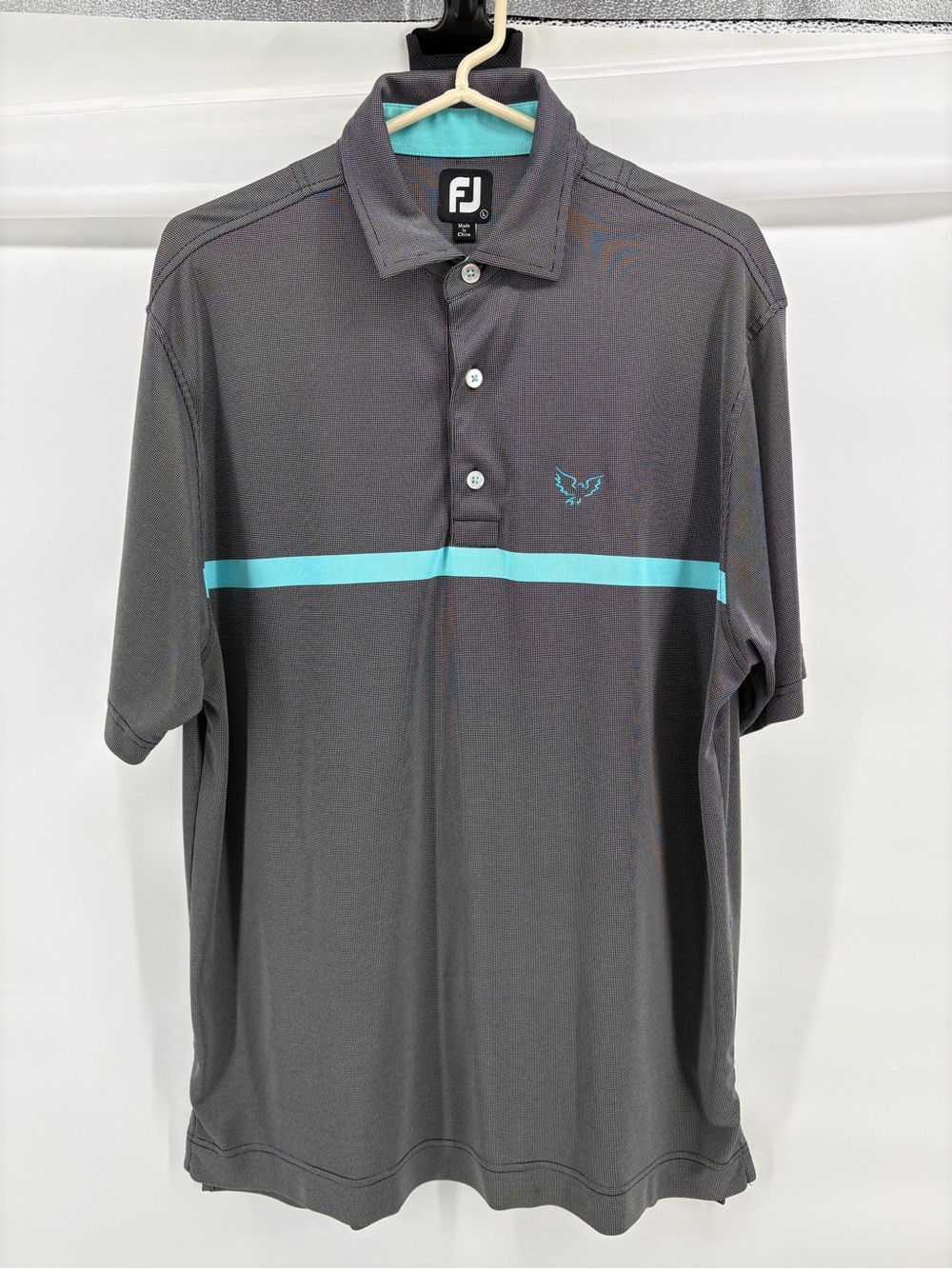 FootJoy FJ Men’s Golf Polo Shirt Gray Blue Athletic Performance Size Large NWOT